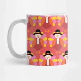 Cute Turkey Pink Red Orange Mug